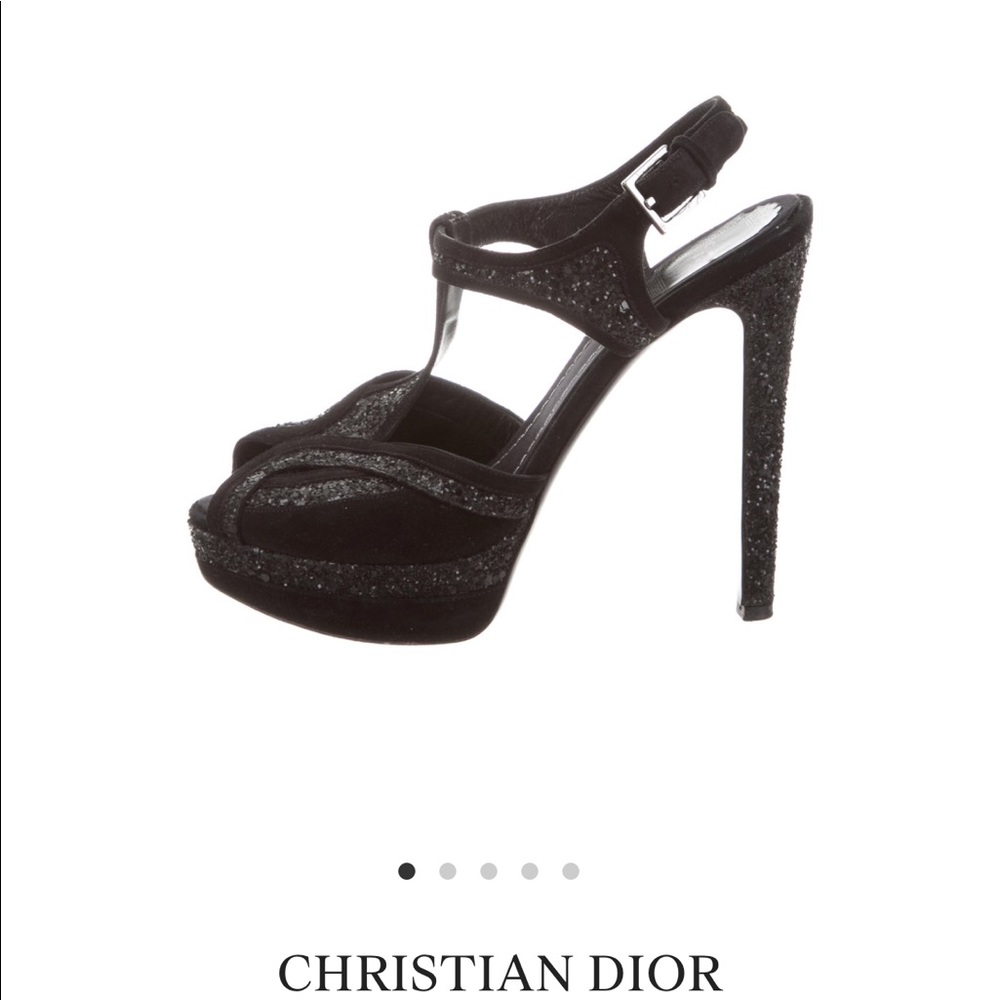 Christian Dior glitter platform sandals sz 6.5